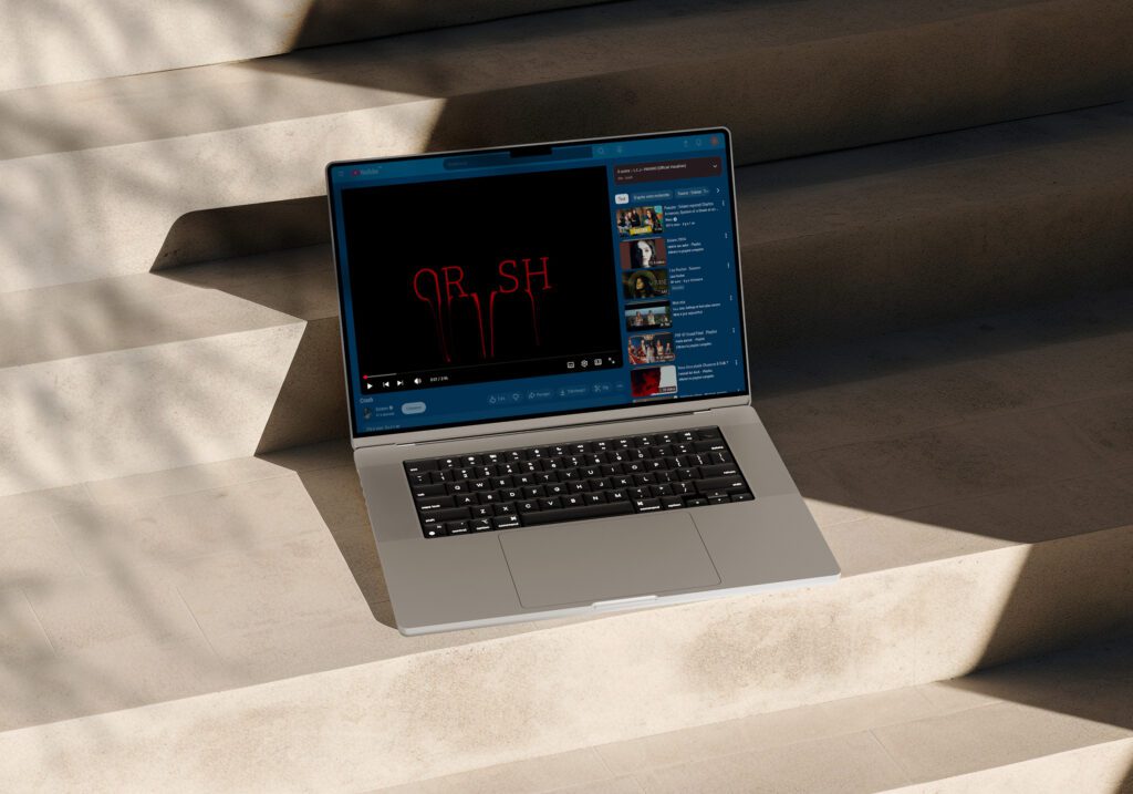 Mockup d'un ordinateur et vidéo youtube